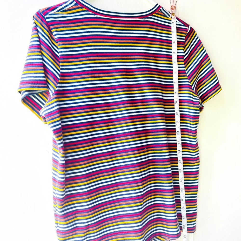 Madewell retro rainbow stripe knot-front tee L - Picture 5 of 5